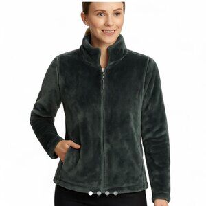 32 DEGREES Full Zip Plush Jacket in Forest Green